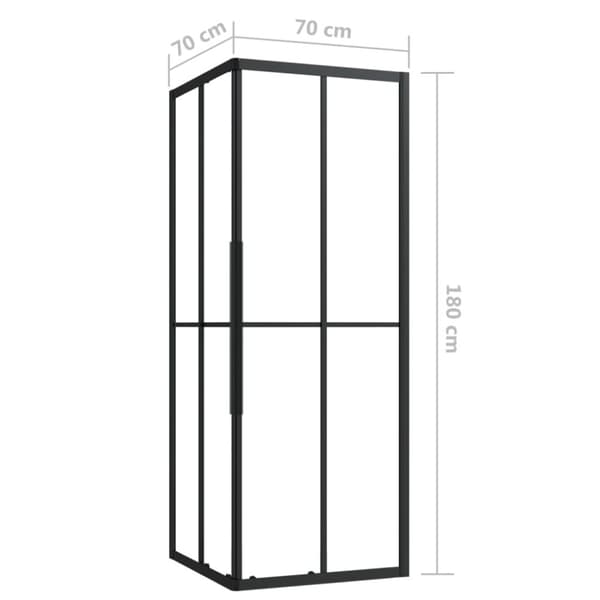 vidaXL brusekabine 70x70x180 cm sikkerhedsglas