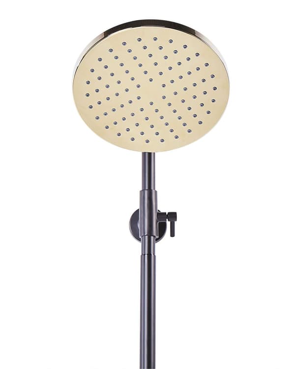 Blandare Duschset Svart och Guld Mässing med Regnfunktion Glans Finish Glamour Modern