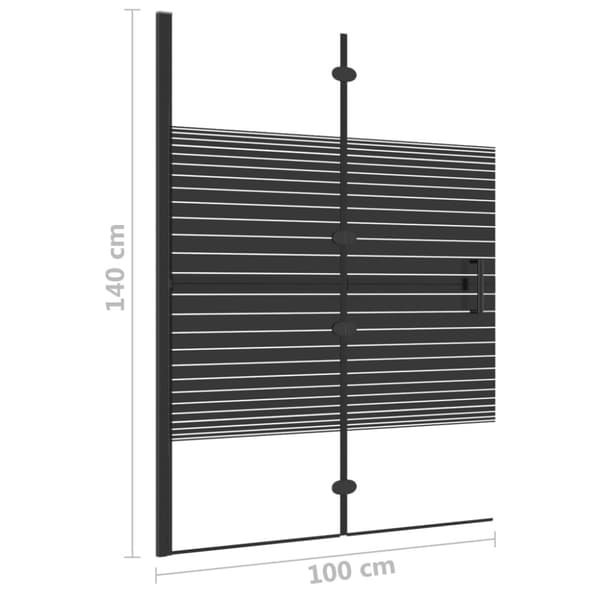 vidaXL foldbar bruseafskærmning 100x140 cm sikkerhedsglas sort