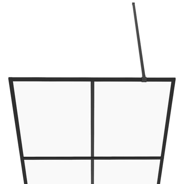 vidaXL brusevæg 80x195 cm klart sikkerhedsglas sort