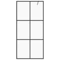 Miniatyrbillede 3 af 5: vidaXL brusevæg 115x195 cm klart sikkerhedsglas sort