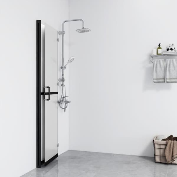vidaXL foldbar brusevæg 100x190 cm matteret sikkerhedsglas