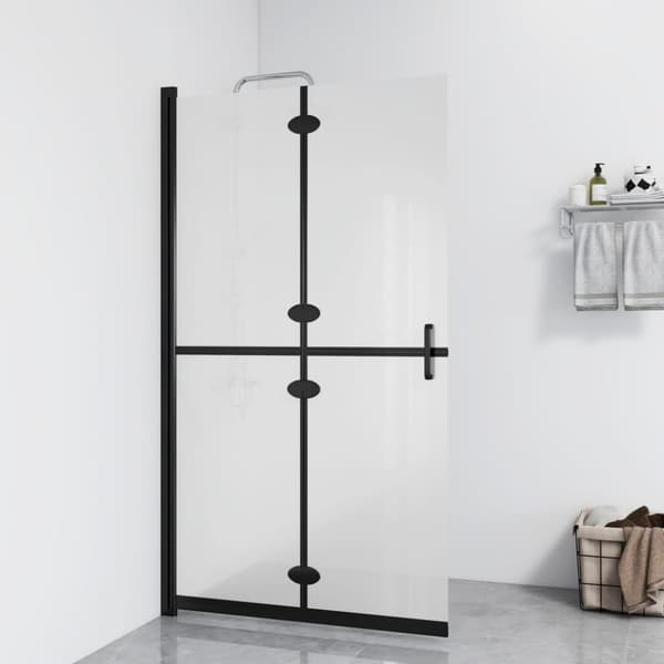 vidaXL foldbar brusevæg 100x190 cm matteret sikkerhedsglas