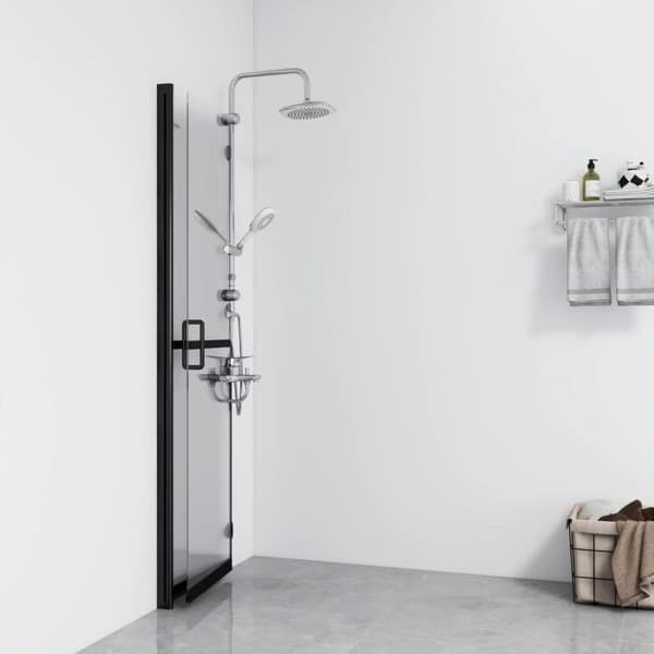 vidaXL foldbar brusevæg 100x190 cm transparent sikkerhedsglas