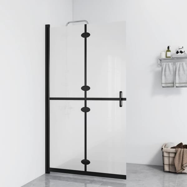 vidaXL foldbar brusevæg 120x190 cm matteret sikkerhedsglas