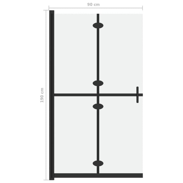 vidaXL foldbar brusevæg 90x190 cm matteret sikkerhedsglas