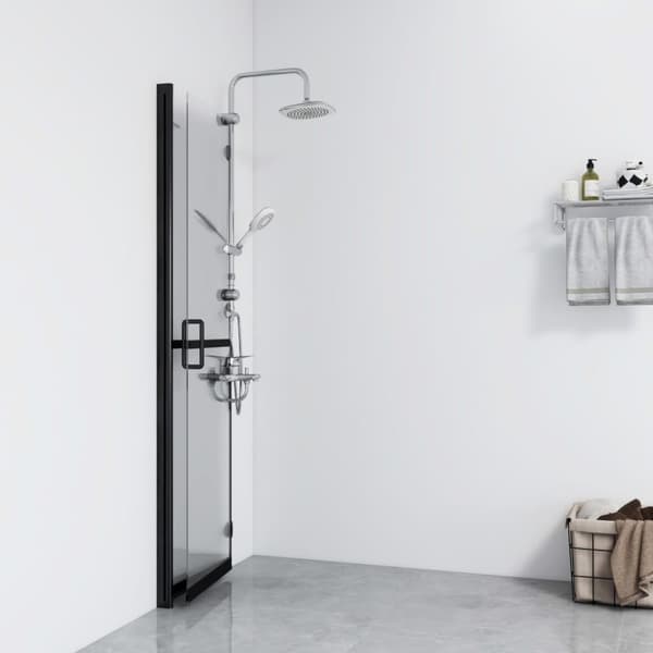 vidaXL foldbar brusevæg 80x190 cm transparent sikkerhedsglas