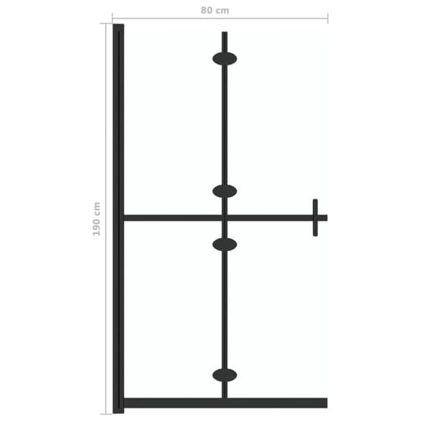vidaXL foldbar brusevæg 80x190 cm transparent sikkerhedsglas