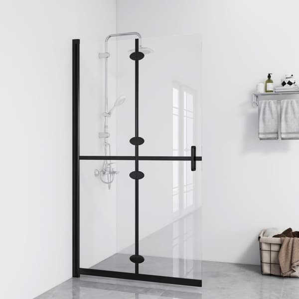 vidaXL foldbar brusevæg 80x190 cm transparent sikkerhedsglas