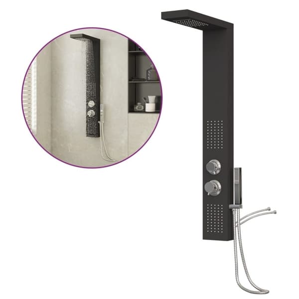 vidaXL Duschpanelsystem aluminium svart