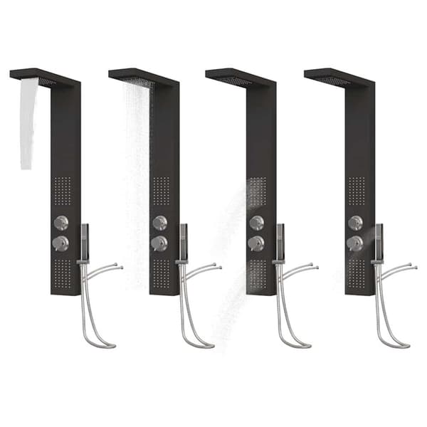 vidaXL Duschpanelsystem aluminium svart