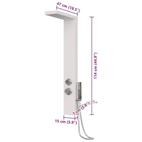 vidaXL Dusjpanel aluminium hvit