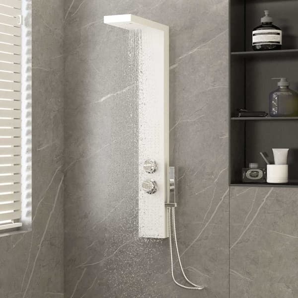 vidaXL Dusjpanel aluminium hvit