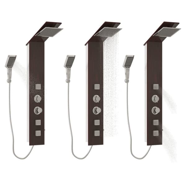 vidaXL Dusjpanel glass brun