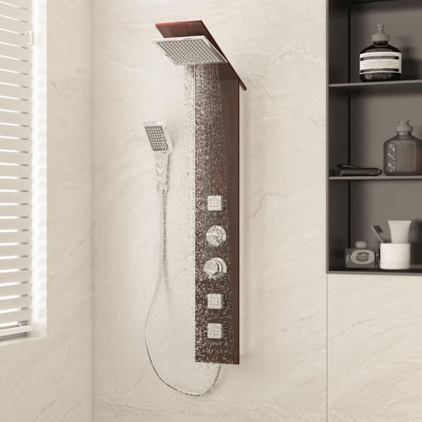 vidaXL Dusjpanel glass brun