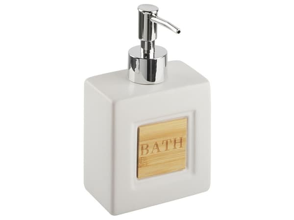 Badrumstillbehör Set Beige Dolomit Matt Minimalist Tvålpump Toalettborste Behållare Glas