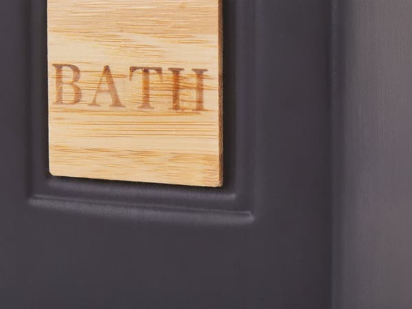 Badrumstillbehör Set Svart Dolomit Matt Minimalist Tvålpump Toalettborste Behållare Glas