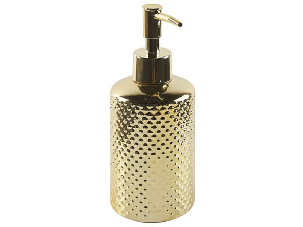 Set av Badrumstillbehör i 4 delar Svart och Beige Dolomit Glam Tvålpump Tvålfat Tandborsthållare Kopp
