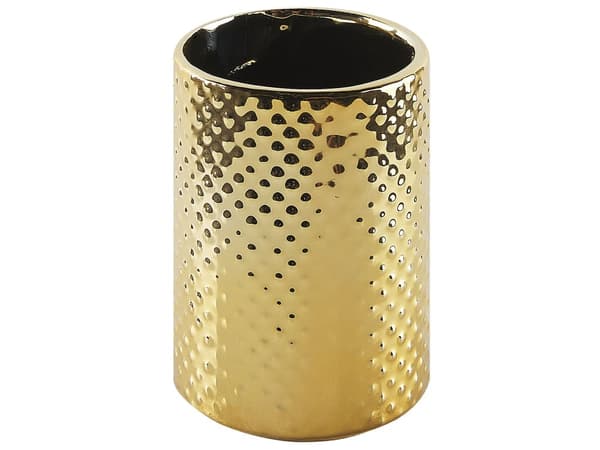 Set av Badrumstillbehör i 4 delar Svart och Beige Dolomit Glam Tvålpump Tvålfat Tandborsthållare Kopp