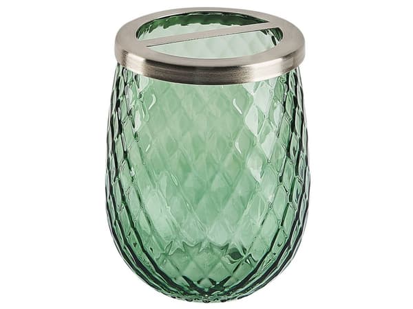 Badrumstillbehör Set i 4 delar Grön Glas Tvålpump Tvålfat Tandborsthållare Kopp