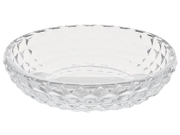Badrumstillbehör Set i 4 delar Genomskinligt Glas Glam Tvålpump Tvålfat Tandborsthållare Kopp