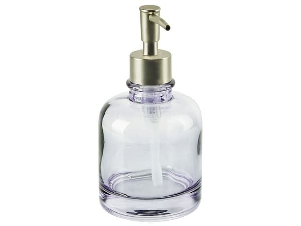 Badrumstillbehör Set i 4 delar Violett Glas Glam Tvålpump Tvålfat Tandborsthållare Kopp