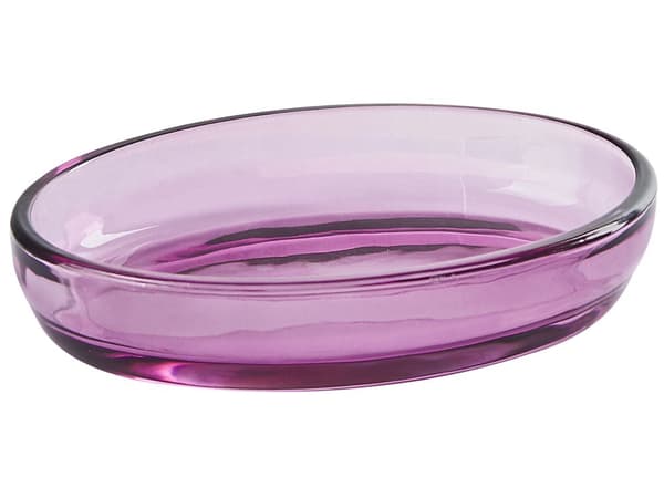 Violetti 4-osainen lasinen kylpyhuonesetti saippuapumppu saippua-astia hammasharjakuppi astia