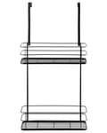 Pikkukuva 5 / 8: Hylly musta 40 x 83 x 12 cm rauta 2-tasoa ripustettava harjattu kevyt suihkuhylly