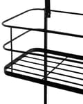 Pikkukuva 7 / 8: Hylly musta 40 x 83 x 12 cm rauta 2-tasoa ripustettava harjattu kevyt suihkuhylly