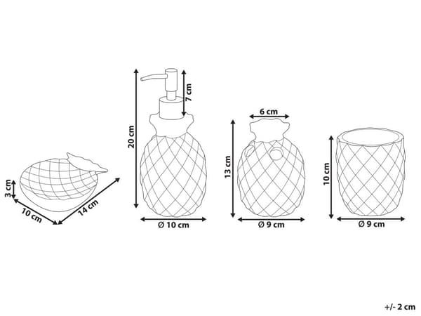 Gul Dolomit Badeværelsestilbehør Sæt Sæbedispenser Sæbeskål Tandbørsteholder Ananas Moderne Stil
