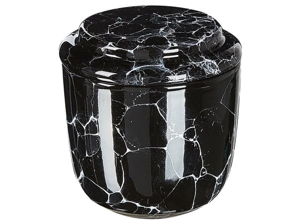 6-delar Badrumsset Accessoarer Svart Dolomit Marmor Effekt Glam Tvålhållare Tandborsthållare Toalettborste