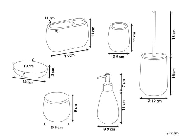 Baderomssett Blå Marmor Keramikk 6 deler Såpedispenser Tilbehør Bad Minimalistisk Skandinavisk