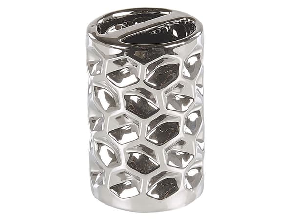 Baderomstilbehør i Sølvfarget Keramikk Glam Såpedispenser Toalettbørste Tumblers