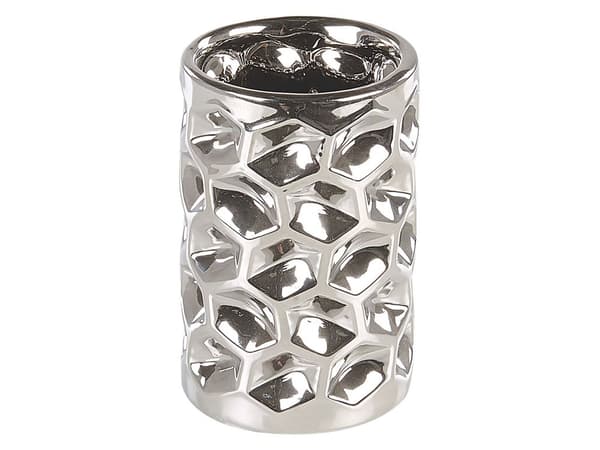 Baderomstilbehør i Sølvfarget Keramikk Glam Såpedispenser Toalettbørste Tumblers
