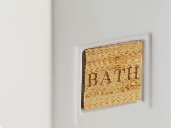 Baderomstilbehør sett beige matt dolomitt minimalistisk såpedispenser såpeskål tannbørsteholder
