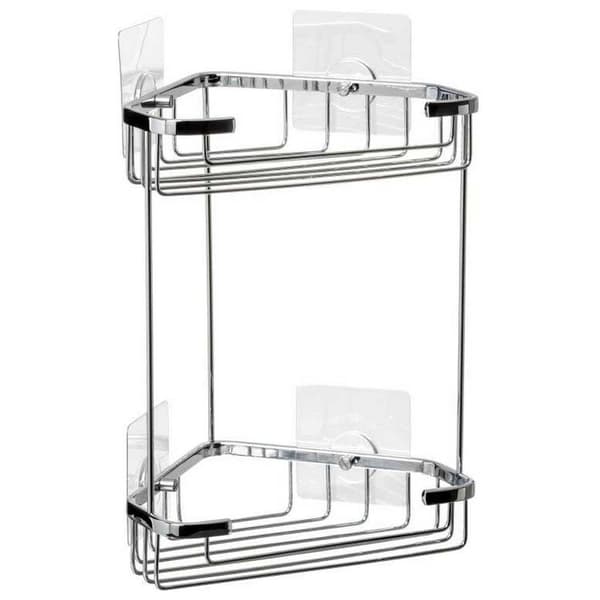Tatay Brusehjørnekurv Krom 17.5x17.5x27 Cm Transparent