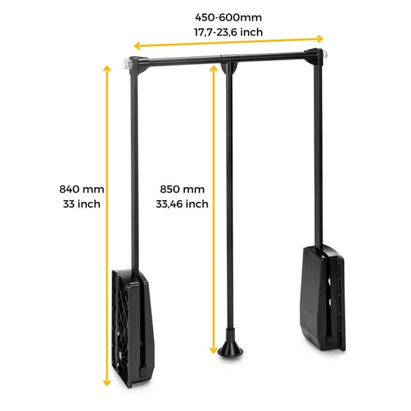 Emuca Fällbar Hängare Closet Hang 450-600 Mm Silver