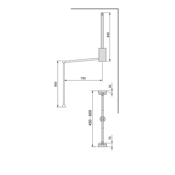 Emuca Sammenklappelig Bøjle Closet Hang 450-600 Mm Søvfarvet