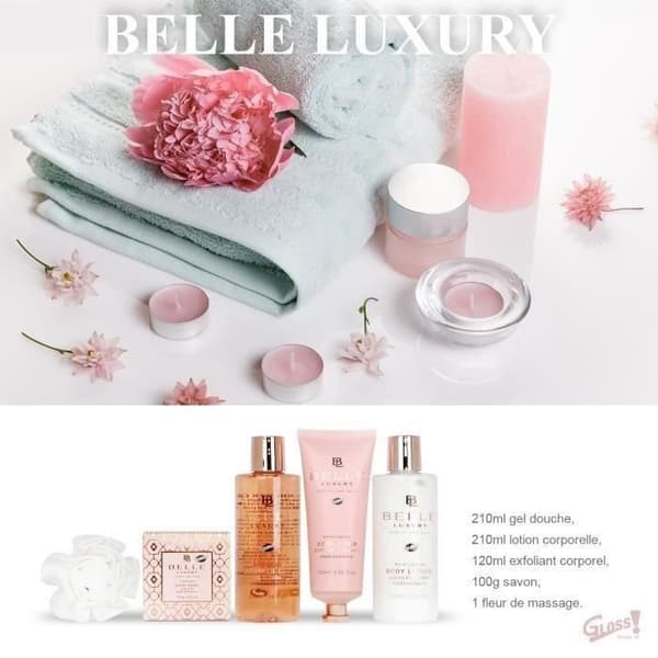 Badrumskit - BELLE - Lyx i Ambra - 5 delar - Duschgel 210ml - Kroppslotion 210ml