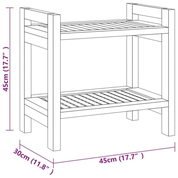 badeværelsesbord 45x30x45 cm massivt teaktræ