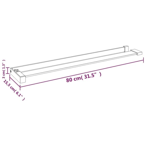 brusehylde til brusevæg 80 cm aluminium krom