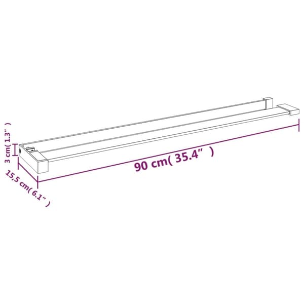 brusehylde til brusevæg 90 cm aluminium krom