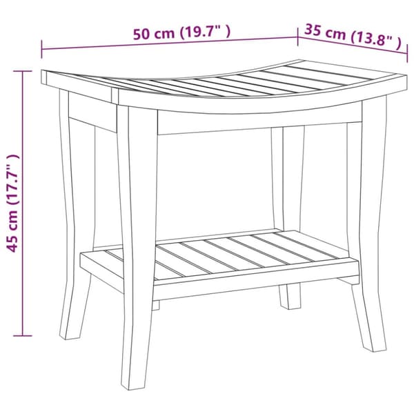 Sidobord för badrum 50x35x45 cm massiv teak