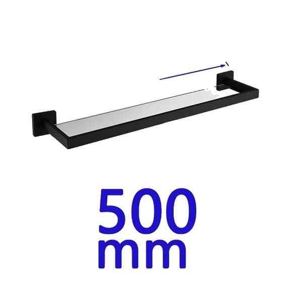 Kylpyhuoneen tarvikkeet, mattamusta viimeistely, 304 ruostumaton teräs, 4 osan setti 60cm Glass Shelf 50cm