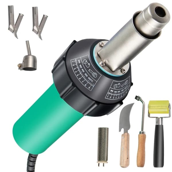 Plast svejsepistol, 1600W effekt, flere dyser, 4PCS