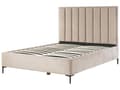 Miniatyrbild 8 av 11: Sovrumsset Taupe Sammet Stoppad Dubbelsäng med Förvaring 160 x 200 cm 2 Sängbord