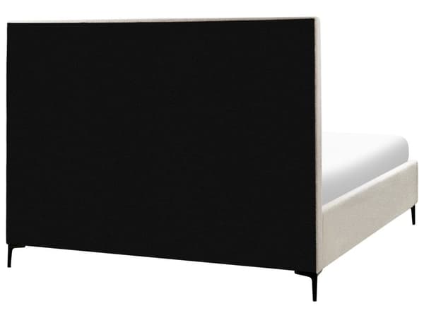 Sovrumsset Off-White Bouclé Stoppad Dubbelsäng med Förvaring 180 x 200 cm 2 Sängbord
