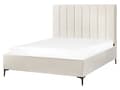 Miniatyrbild 8 av 11: Sovrumsset Off-White Bouclé Stoppad Dubbelsäng med Förvaring 160 x 200 cm 2 Sängbord