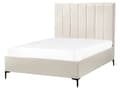 Miniatyrbild 8 av 11: Sovrumsset Off-White Bouclé Stoppad Dubbelsäng med Förvaring 140 x 200 cm 2 Sängbord