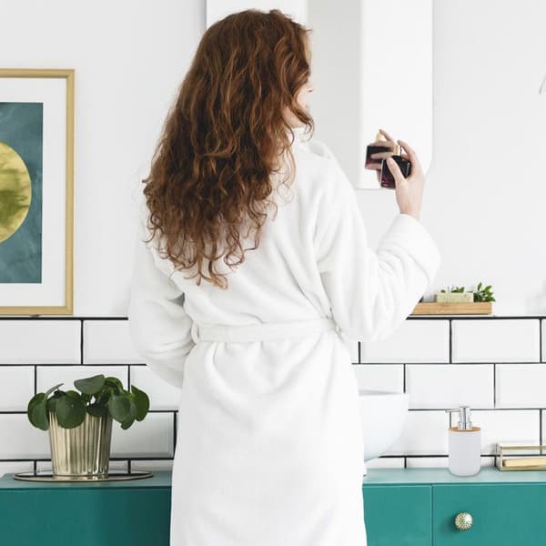 Relaxdays badrumsaccessoarer, set om 6, i plast och bambu, komplett set, vit